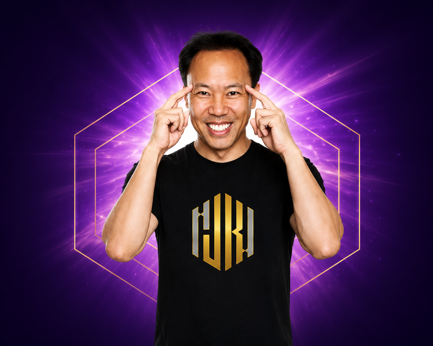 Jim Kwik pointing to his temples
